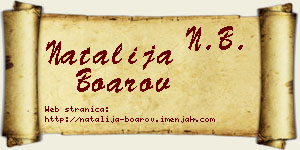 Natalija Boarov vizit kartica